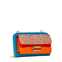 Wallet Ammia Woman in Leather SCARAMANZIA TURCHESE E ARANCIO - SCARAMANZIA TURCHESE E ARANCIO